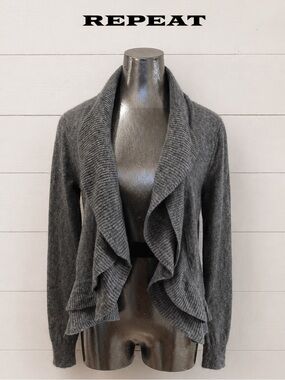 REPEAT - gray Ruffled Cardigan - Size S (38)